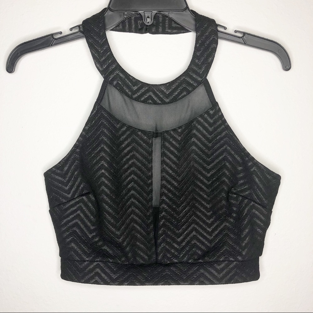 Black Halter Crop Top